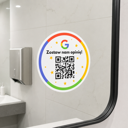 naklejka qr google na lustrze