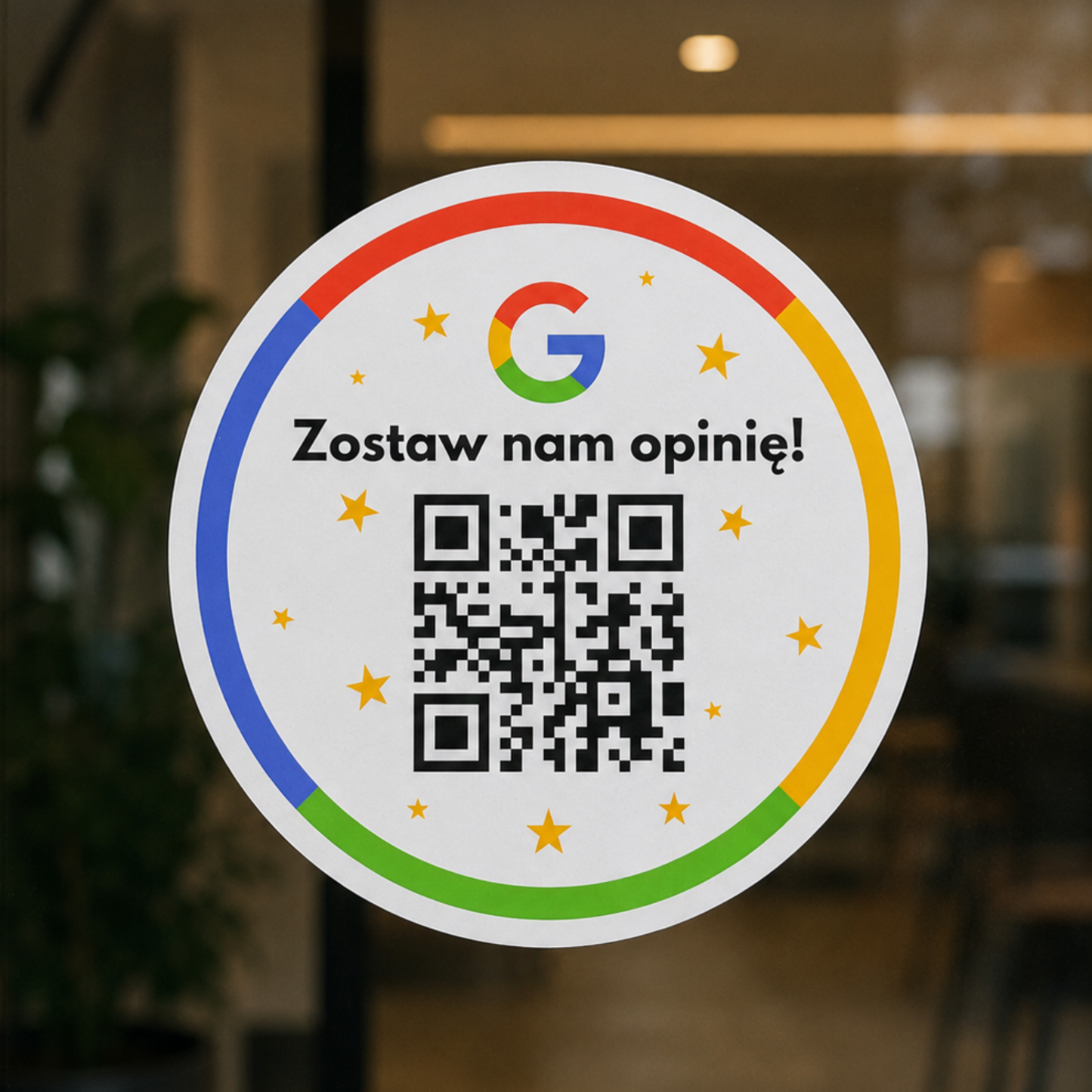 nalepka qr google na szybie