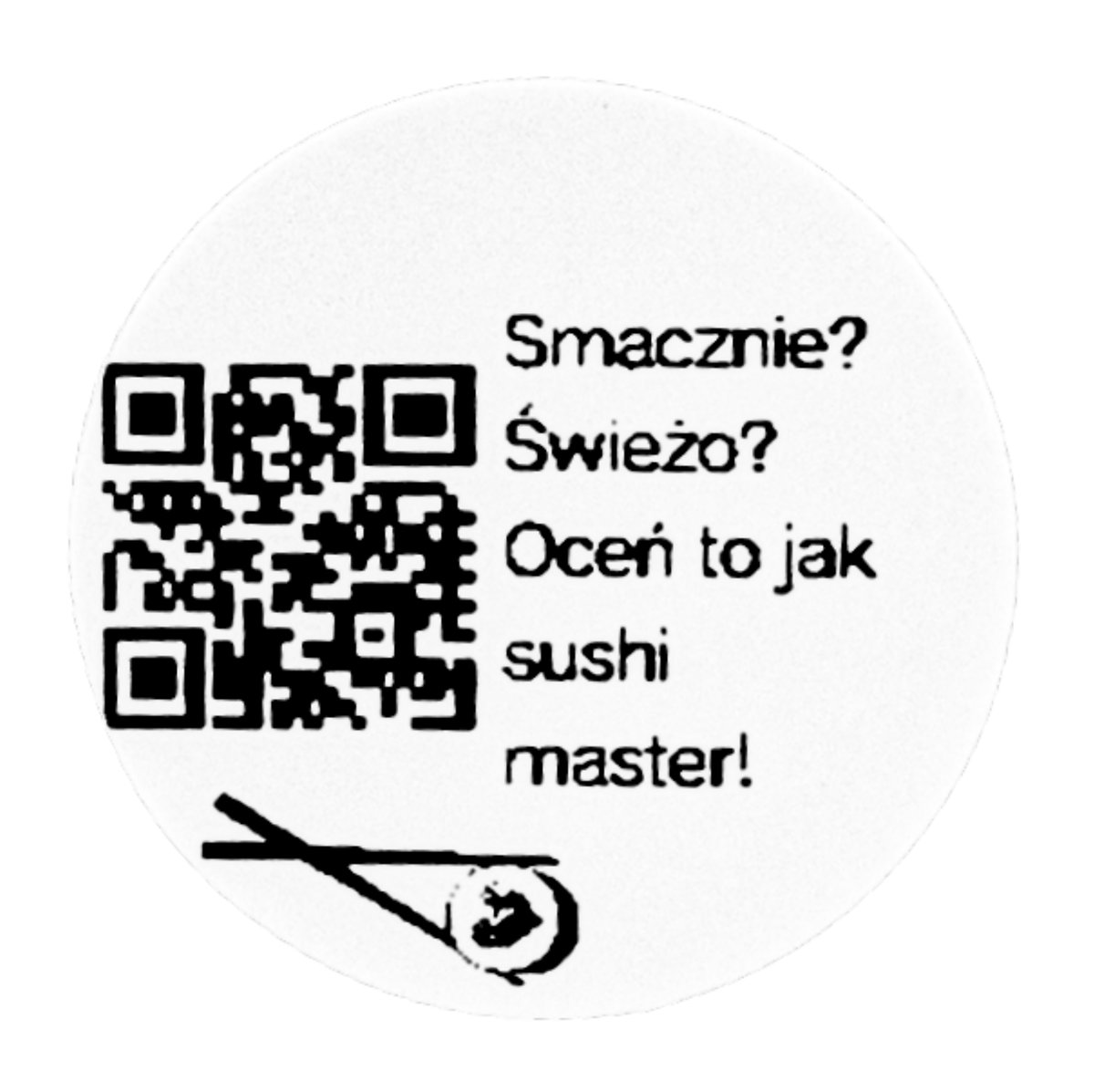 oceń sushi bar z naklejką qr