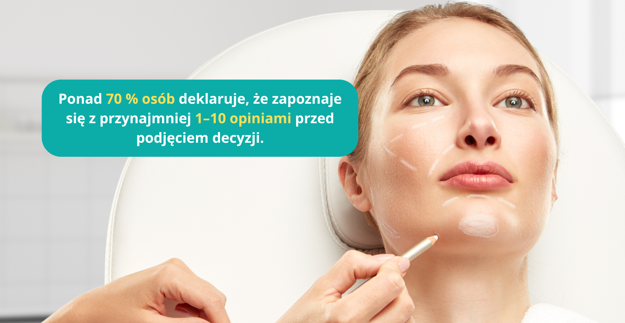 Przygotowanie do zabiegu; system zbierania opinii Google (NFC/QR) skraca drogę do recenzji i buduje reputację placówek medycznych.