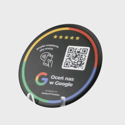 Naklejka NFC + QR 10 cm – efekt 3D, żywica epoksydowa, premium