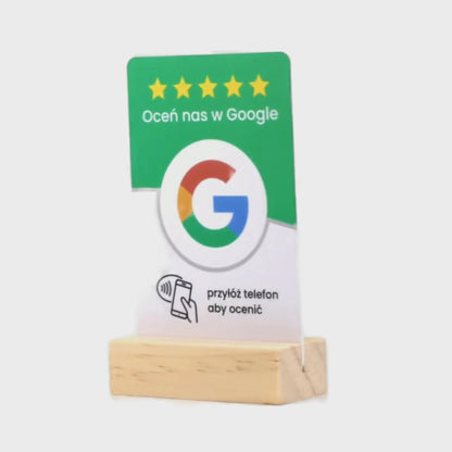 Karta NFC i QR do zbierania opinii Google - z podstawką