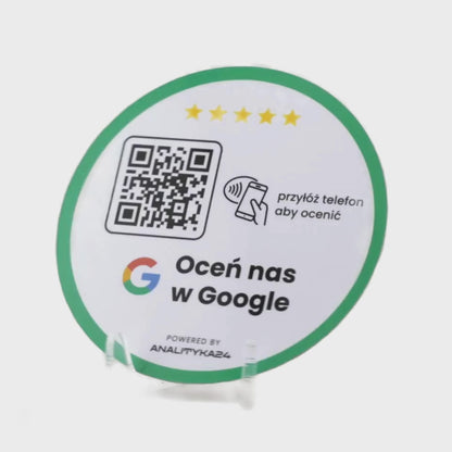 Naklejka NFC + QR 10 cm – plastikowa, trwała i odporna