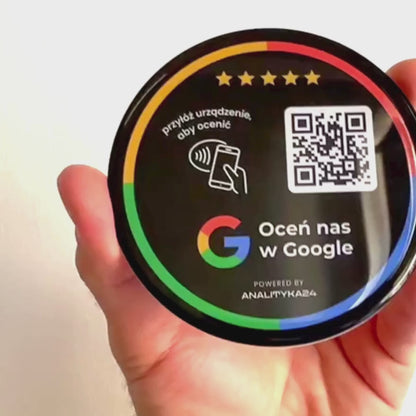 Naklejka NFC + QR 10 cm – efekt 3D, żywica epoksydowa, premium