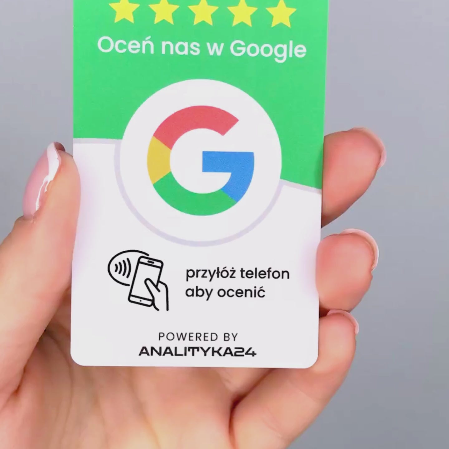 Karta NFC z kodem QR błyszczy