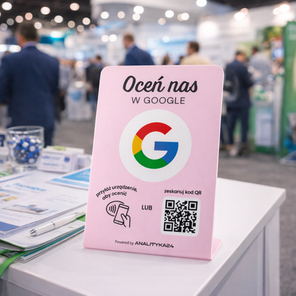 prezenter różowy na evencie firmowym