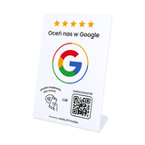 3x Stojak do opinii Google biały - kod QR, NFC