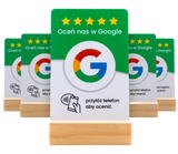 Zestaw 5 stojaków z zieloną kartą NFC do opinii Google