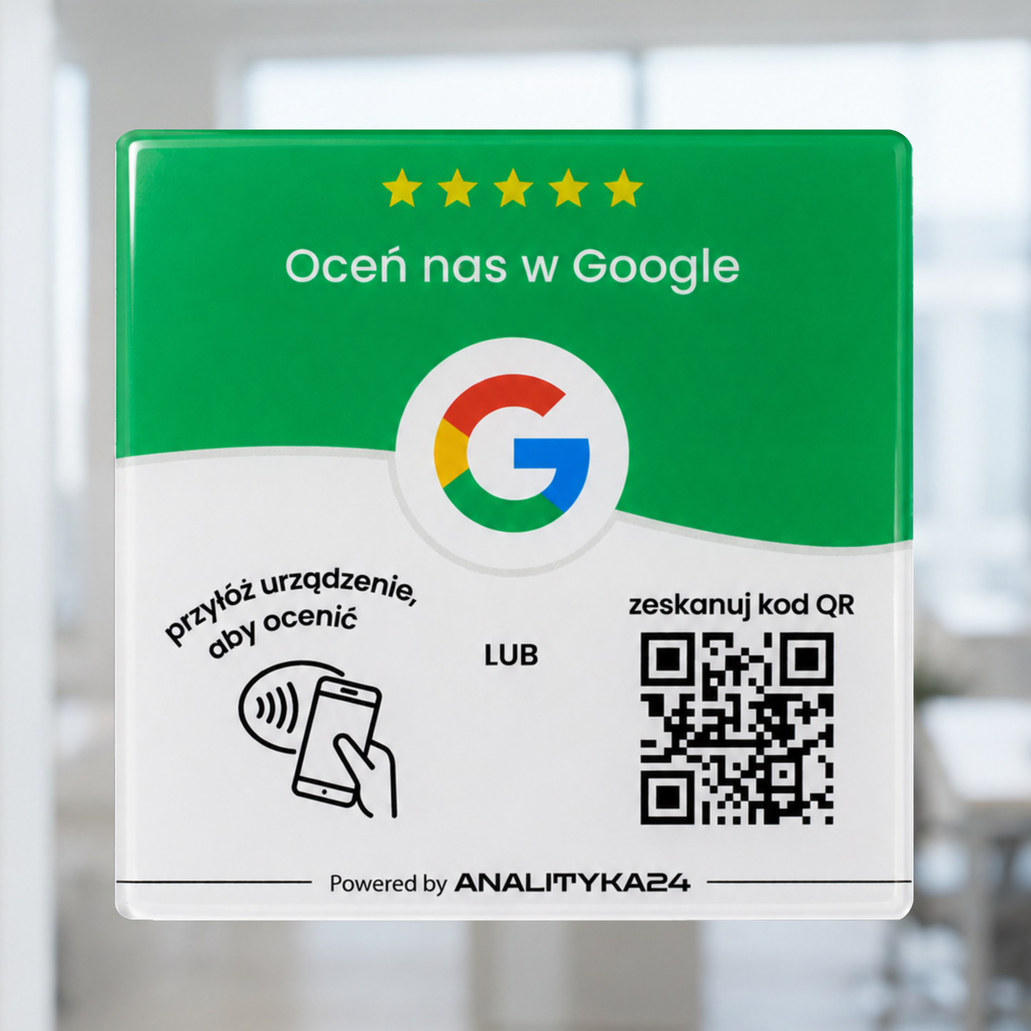 tabilczka zielona nfc na szybie