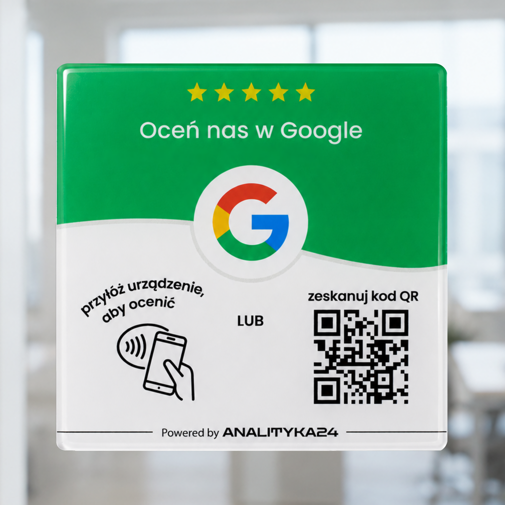 tabilczka zielona nfc na szybie